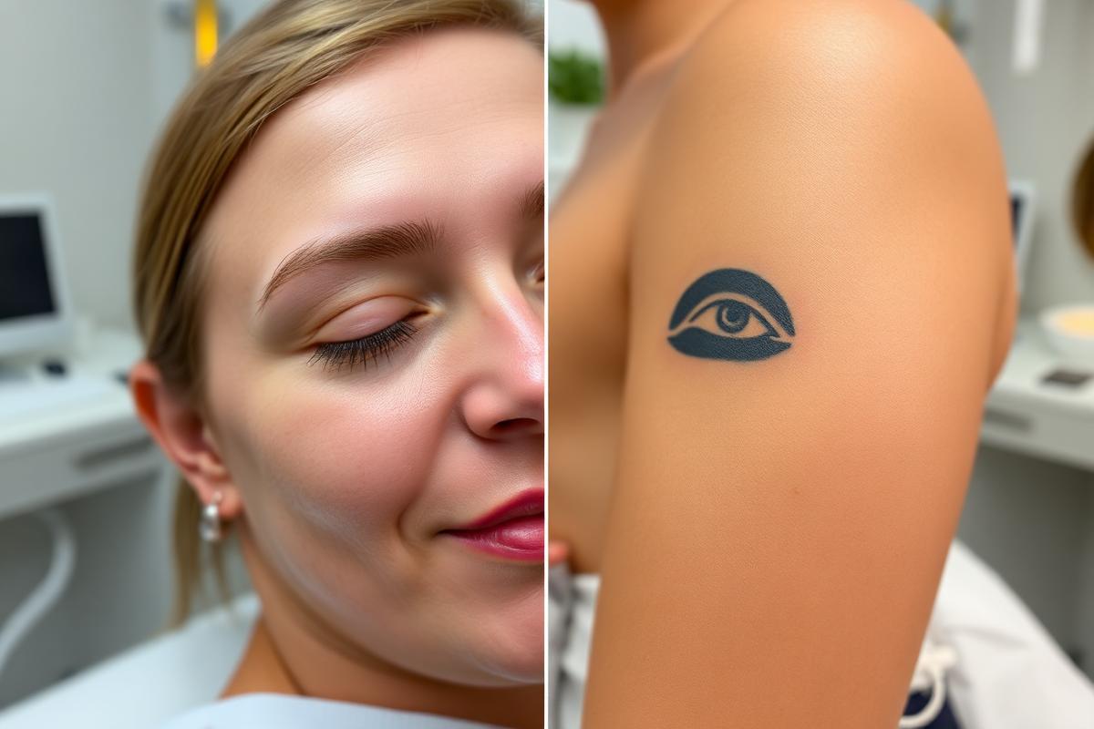 Före och efter tatueringsborttagning resultat